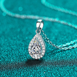 Women's S925 Pear Cut Moissanite Pendant - Different Drips
