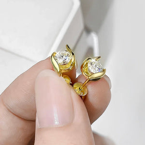 Women's S925 Moissanite Diamond Swirl Earrings - Different Drips