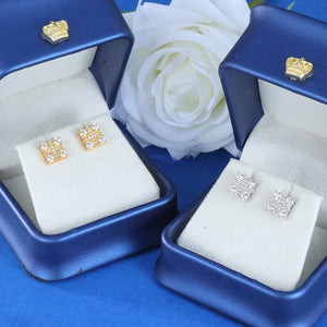 S925 Moissanite Square Quad Cross Stud Earrings - Different Drips