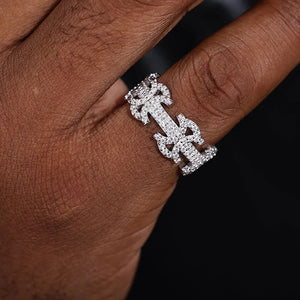 S925 Moissanite Byzantine Link Eternity Ring - Different Drips