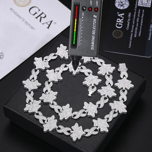 S925 Moissanite Butterfly Infinity Link Chain - Different Drips