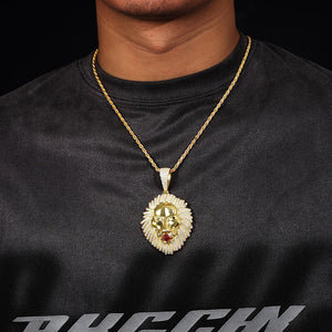 S925 Moissanite Gold Lion Pendant - Different Drips