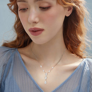 Women's S925 Moissanite Diamond Lariat Necklace - Different Drips