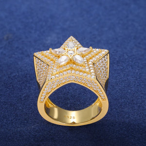 S925 Moissanite Star Statement Ring - Different Drips