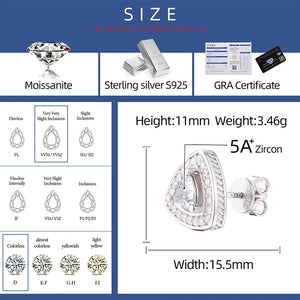 S925 Moissanite Trillion-Cut Stud Earrings - Different Drips