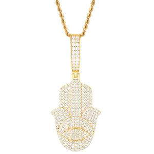 S925 Moissanite Hamsa Hand Pendant - Different Drips