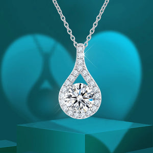 Women's S925 Moissanite Diamond Pear Bezel Pendant - Different Drips