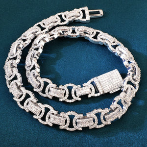 13mm Baguette Byzantine Chain - Different Drips