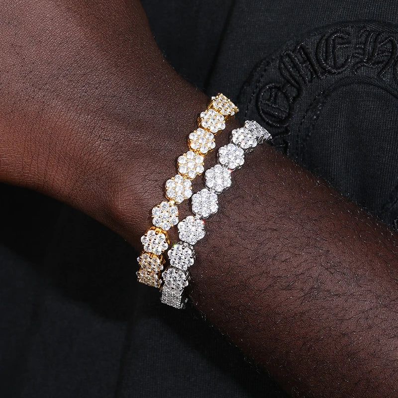 S925 Moissanite Honeycomb Link Bracelet - Different Drips