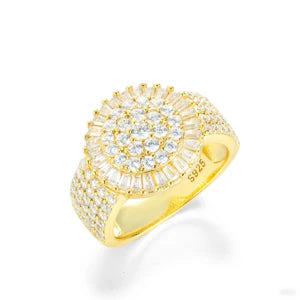 S925 Moissanite Cluster Baguette Ring - Different Drips
