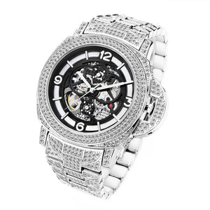 Automatic Skeleton Gold Pave Watch - Different Drips