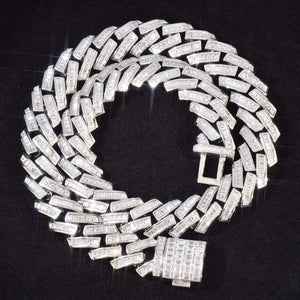 10mm Baguette Prong Cuban Link Chain - Different Drips