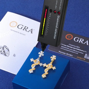 S925 Moissanite Diamond Cross & Snake Pendant - Different Drips