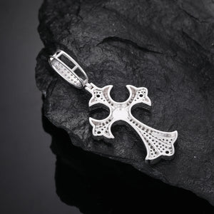 S925 Moissanite Tai Chi Ying Yang Cross Pendant - Different Drips