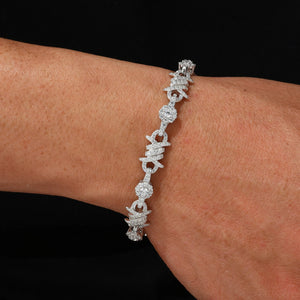 S925 Iced Barbed Wire Moissanite Bracelet - Different Drips
