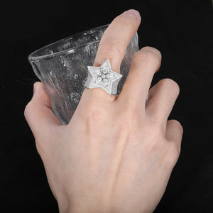 S925 Moissanite Star Statement Ring - Different Drips
