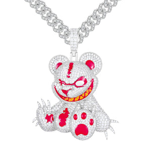 S925 Moissanite Savage Bear Pendant - Different Drips