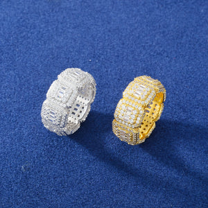 S925 Moissanite Baguette Eternity Band Ring - Different Drips