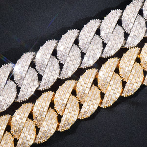 23mm Clustered Baguette Cuban Link Chain - Different Drips