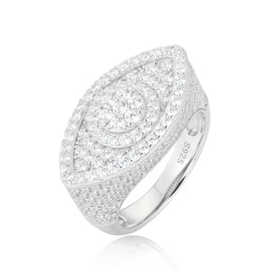 S925 Moissanite Evil Eye Ring - Different Drips