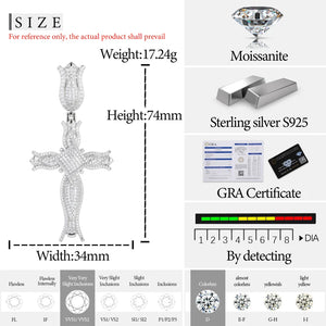 S925 Moissanite Blooming Rose Pendant - Different Drips