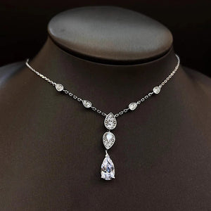 Women's S925 Moissanite Diamond Lariat Necklace - Different Drips