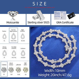 10mm S925 Moissanite Cross Stationed Star Link Tennis Chain - Different Drips
