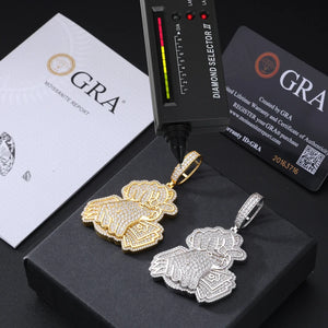 S925 Moissanite Fistful of Cash Pendant - Different Drips