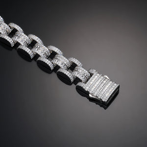 S925 Moissanite Diamond Baguette Watch Link Bracelet - Different Drips