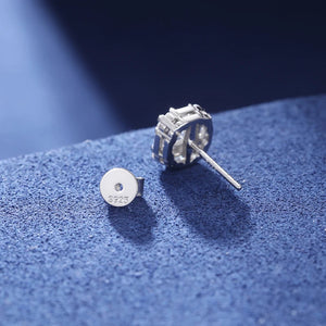 S925 Clustered Baguette Moissanite Diamond Earrings - Different Drips