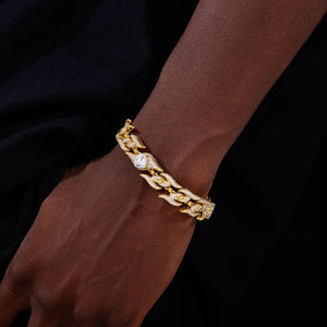 925 Sterling Silver Iced Moissanite Thorn Bracelet - Different Drips