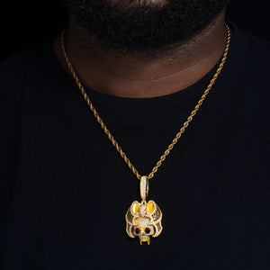 S925 Moissanite Diamond Bat Skull Pendant - Different Drips