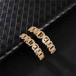 Iced Hollow Rounded Open Face Grillz - Different Drips