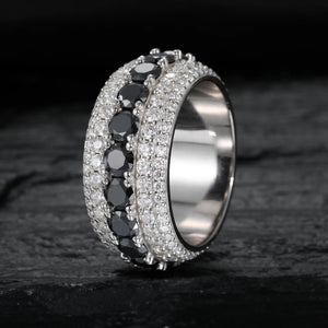 Created Emerald & D Color Moissanite Eternity Band - Different Drips