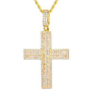 S925 Moissanite Vertical Cross Pendant - Different Drips