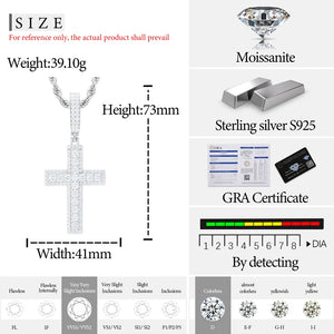 S925 Moissanite Cross Pendant - Different Drips