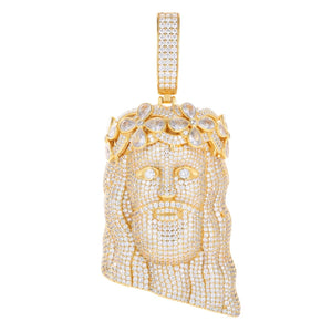 S925 Moissanite Jesus Head Pendant with Crown - Different Drips