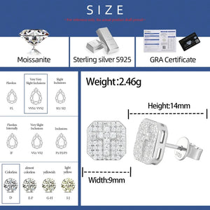 S925 Moissanite Diamond Cross Stud Earrings - Different Drips