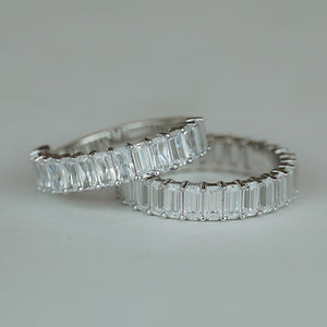 Women's S925 Moissanite Baguette Eternity Band Ring - Different Drips