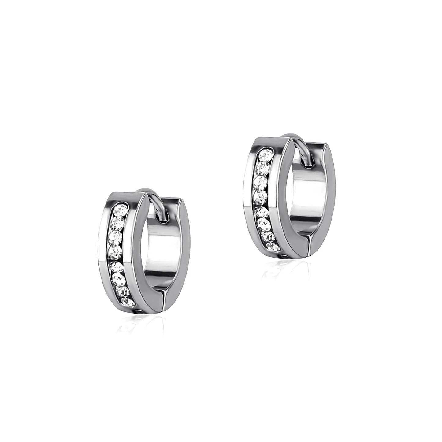Iced Black Hoop Earrings - Different Drips