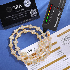 10mm S925 Moissanite Cross Stationed Star Link Tennis Chain - Different Drips