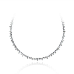 8mm Women's Curved Diamond Heart Tennis Necklace - Different Drips