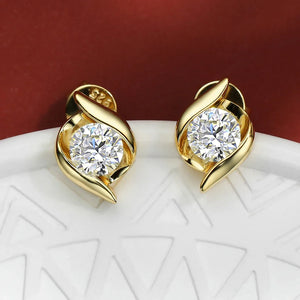 Women's S925 Moissanite Diamond Swirl Earrings - Different Drips