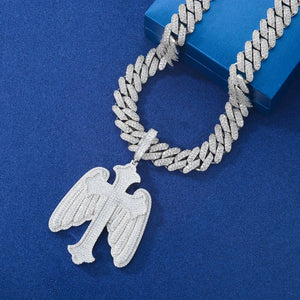 S925 Moissanite Angel Wing Cross Pendant - Different Drips