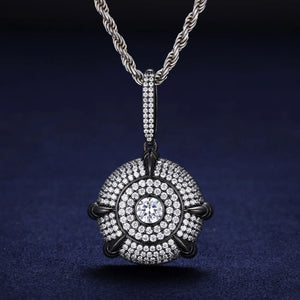 S925 Moissanite Diamond Dome Medallion Pendant - Different Drips