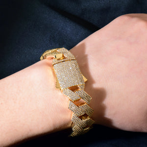 20mm Iced Out Cuban Prong Bracelet - Different Drips