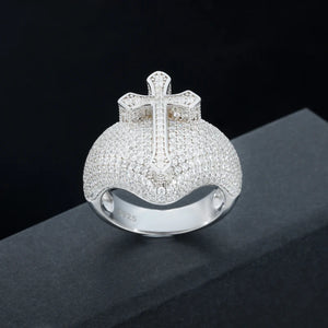 S925 Moissanite Cross Dome Ring - Different Drips