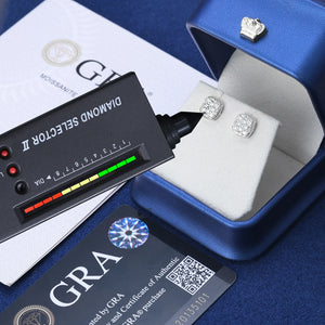 10K White Gold Cluster Moissanite Diamond Earrings - Different Drips