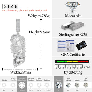S925 Moissanite Jesus Holding Cross Pendant - Different Drips