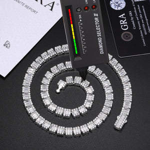14mm S925 Moissanite Baguette Tennis Chain - Different Drips